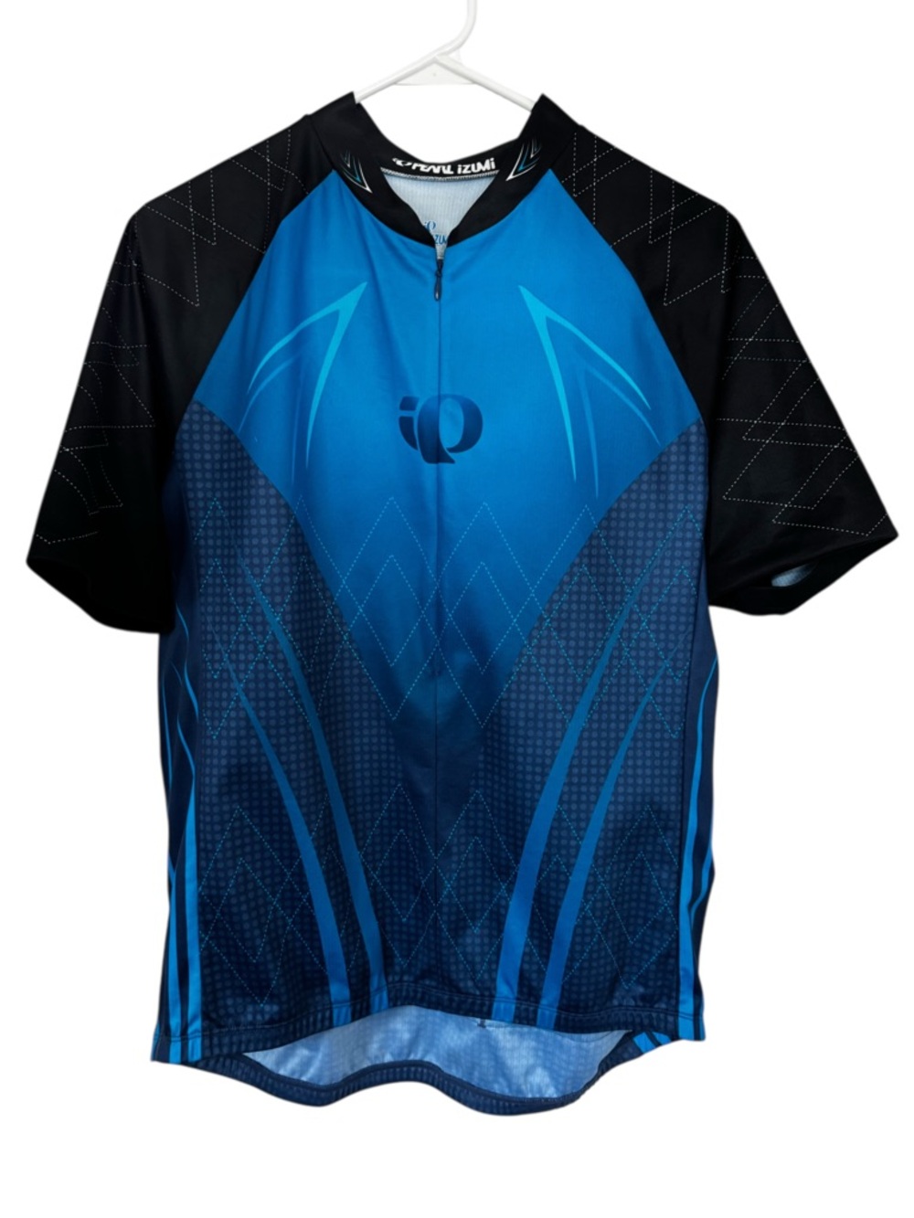 Pearl Izumi Blue and Black Gradient Short Sleeve Cycling Jersey - Size Large